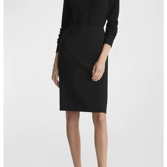 LAFAYETTE 148 Black Career Lined Straight Skirt Wool Blend 12 Luxury Designer - Picture 1 of 10